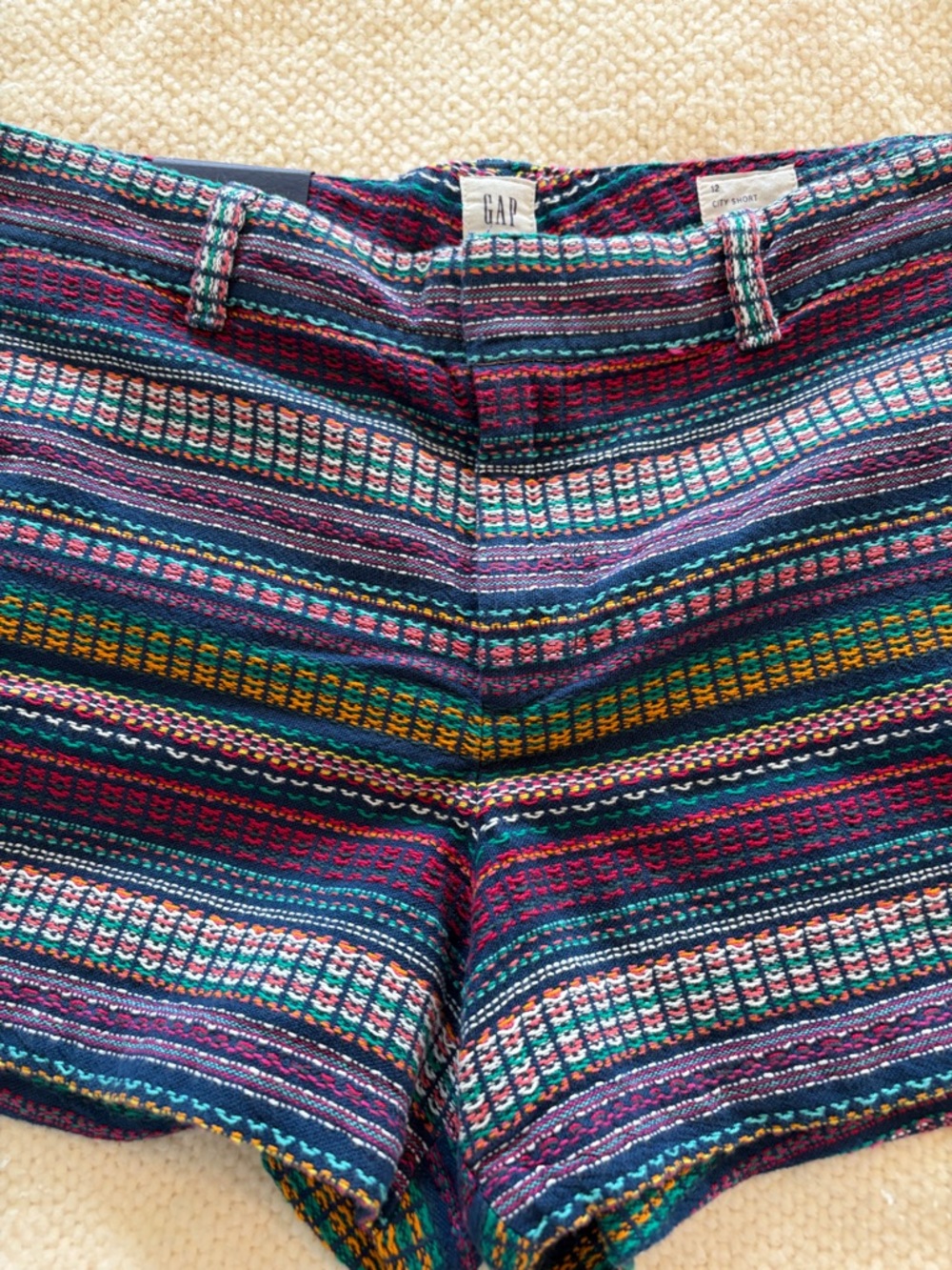 Brand New GAP Women's Multicolor Tapestry Woven City Shorts Size 12 NWT